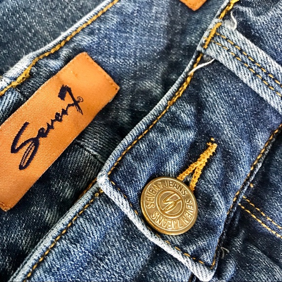 🔥EUC🌈 Seven7 Sexy Flare Distressed Jeans Seven 7 - Picture 7 of 8